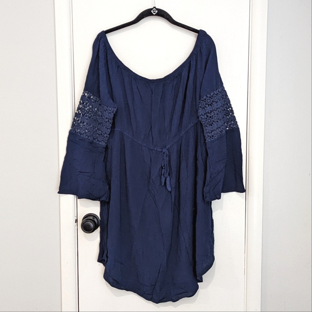 Hint of Blush Navy Maternity Dress